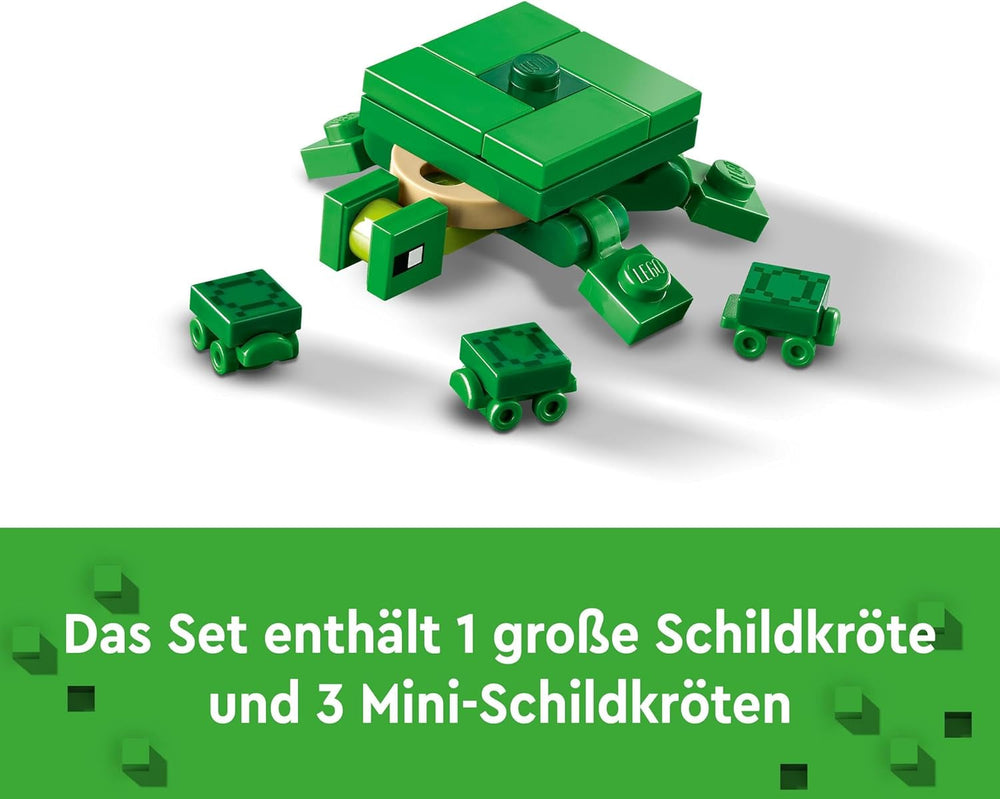 LEGO Minecraft The Turtle Beach House Casa de juguete con accesorios para niñas y niños a partir de 8 años, set con animales y personajes del videojuego, regalo para gamers 21254 Juegos de construcción Besuche den LEGO-Store