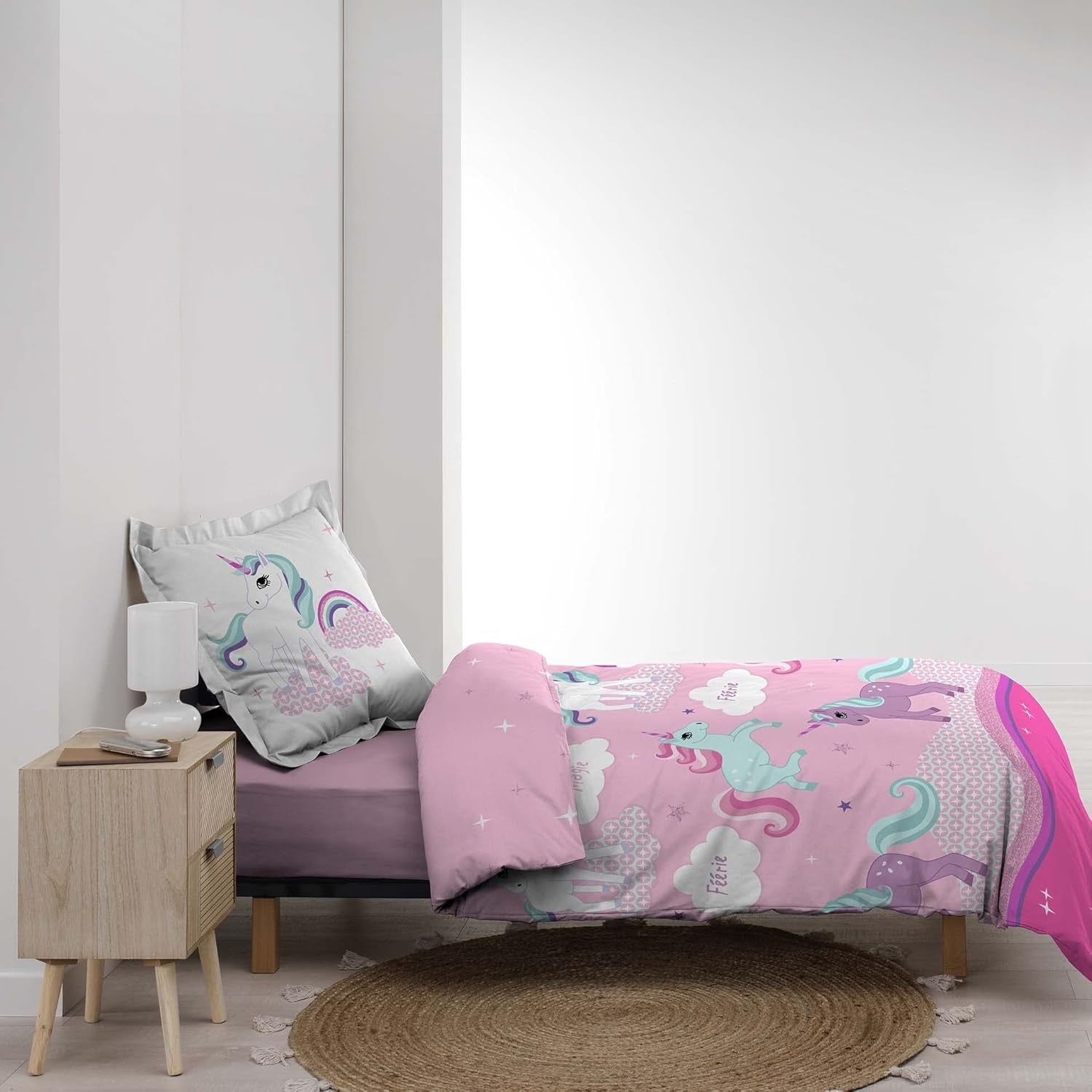 Ropa de cama con funda de almohada Unicornio, algodón Ropa de cama - infantil Naty Shop