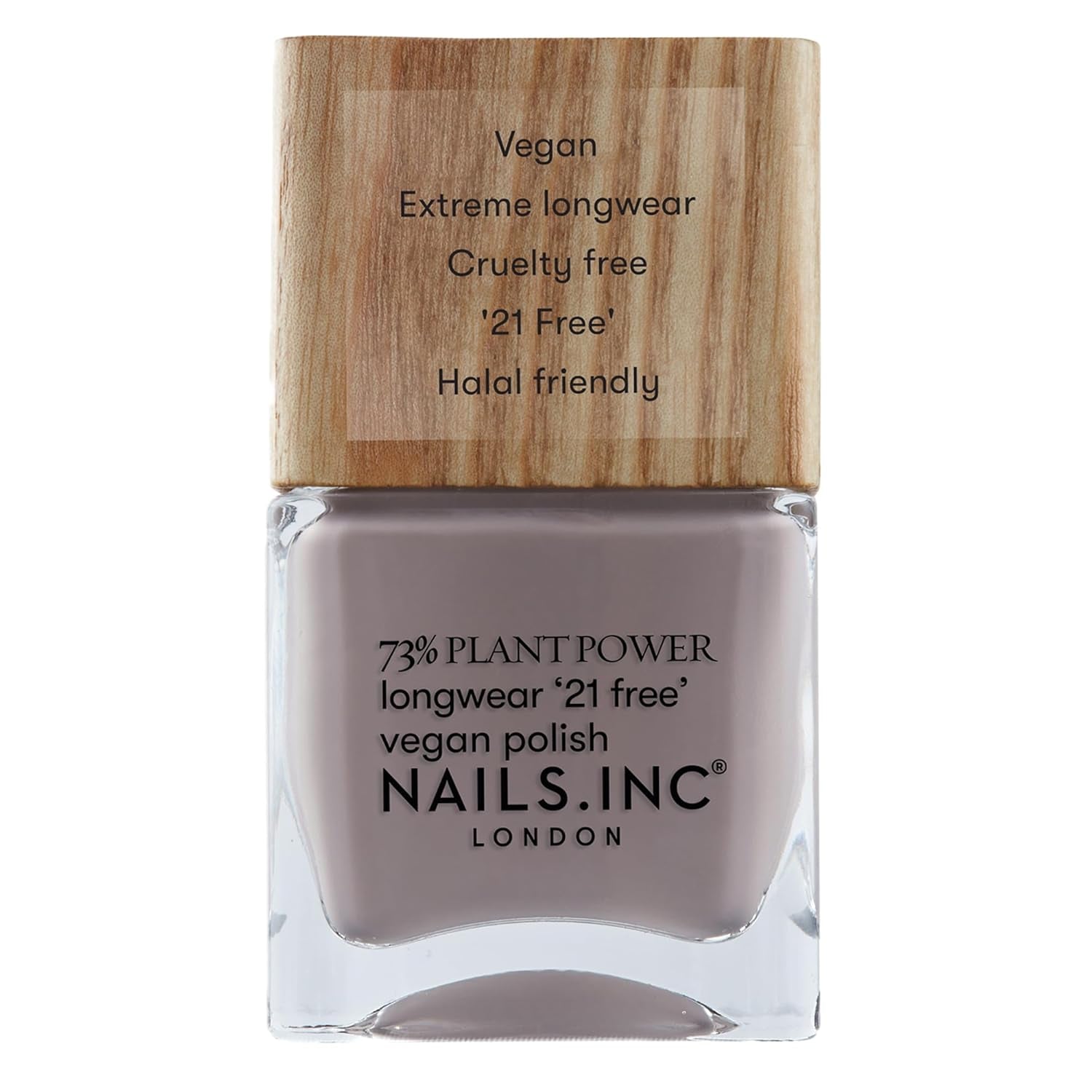 Nails Inc - Esmalte de uñas vegano GLOWING SOMEWHERE Plant Power - 73% a base de plantas, 100% vegano y libre de crueldad - Manicura perfecta, perla brillante - Para decoración de uñas ecológica