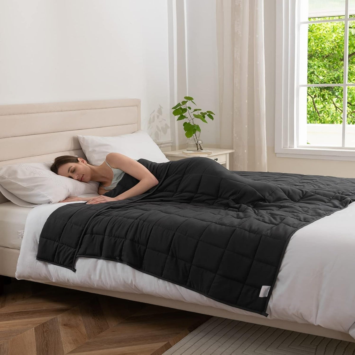 Good Nite Manta lastrada para adultos Manta pesada para calmar los sentidos Gris 8 Kg 150 X 200 Cm Edredones y edredones Naty Shop Gris 150X200 Cm, 8 Kg