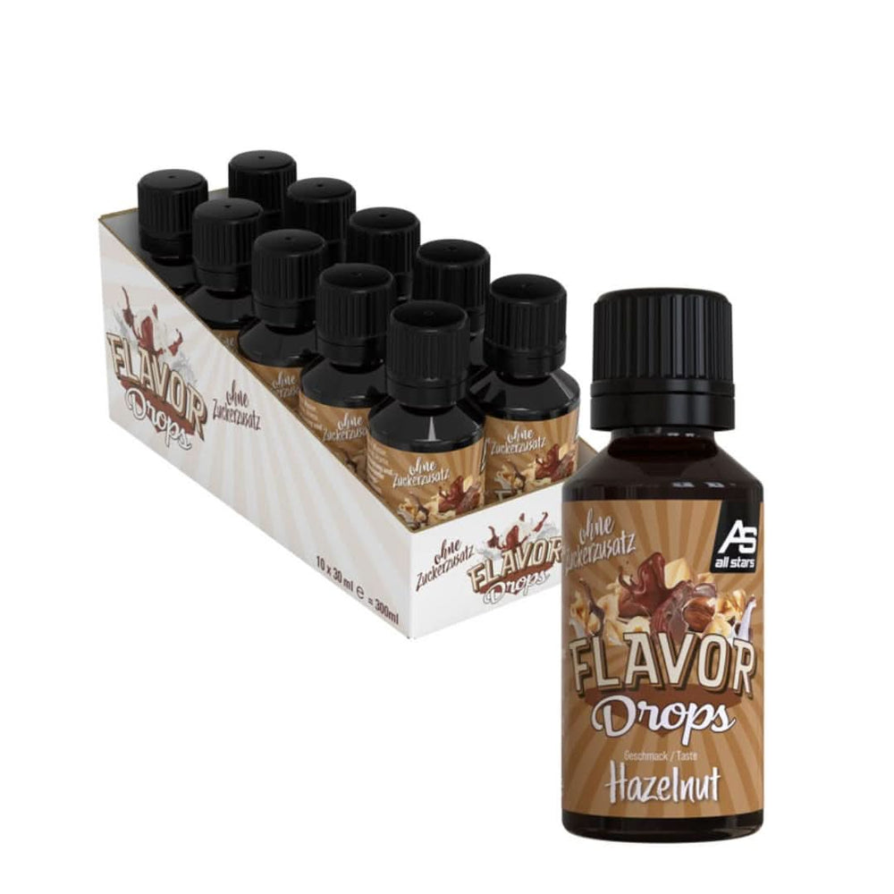 ALL STARS Flavour Drops, Gotas aromatizadas sin azúcares añadidos y sin calorías - Dulzor y sabor para los alimentos, 30 ml Edulcorantes Naty Shop Frutos Secos 10 x 30 ml