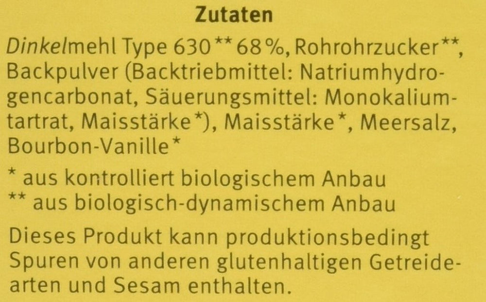 Demeter Bauck Hof Bio Dinkel Wafflen, 200 G Mezcla para hornear y cocinar Naty Shop