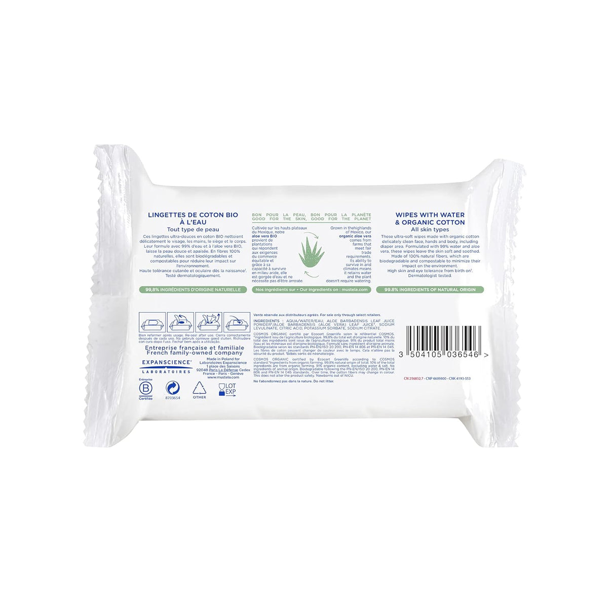 Lingette Coton À L'Eau 60uds