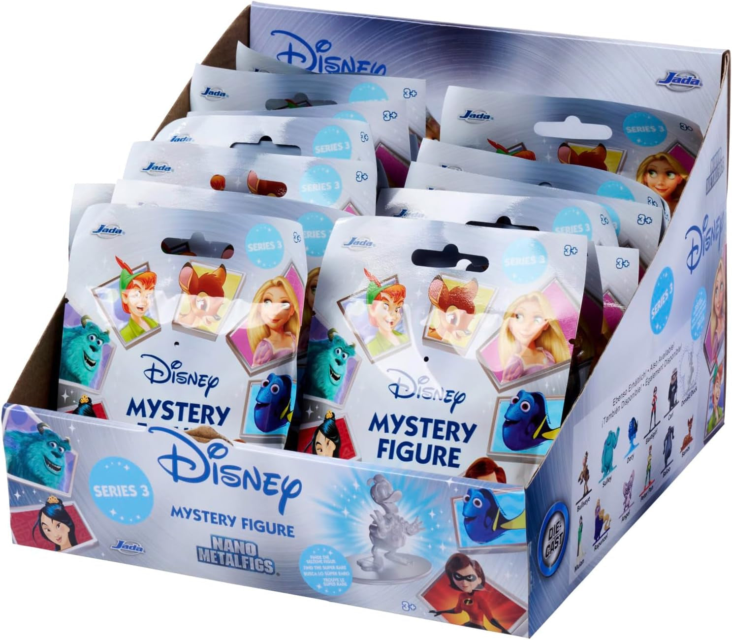 Figura Jada Toys Disney (1X Figura Misteriosa En Paquete Ciego) - 1 Figura Coleccionable Sorpresa De 12 Figuras Disney, Figura Nano Metal (Aprox. 4 Cm) Para Niños Y Fans A Partir De 3 Años, Figuras De Acción Serie 3 Naty Shop