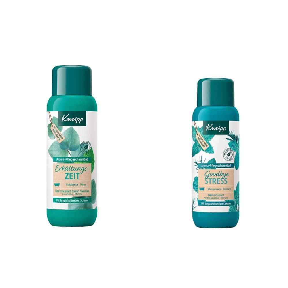 Kneipp Aroma Espuma Baño Estación Fría, aditivo de baño con aceites esenciales naturales de eucalipto y menta, 400 ml Ducha y Baño Naty Shop Goodbye Stress Baño Espuma Pack