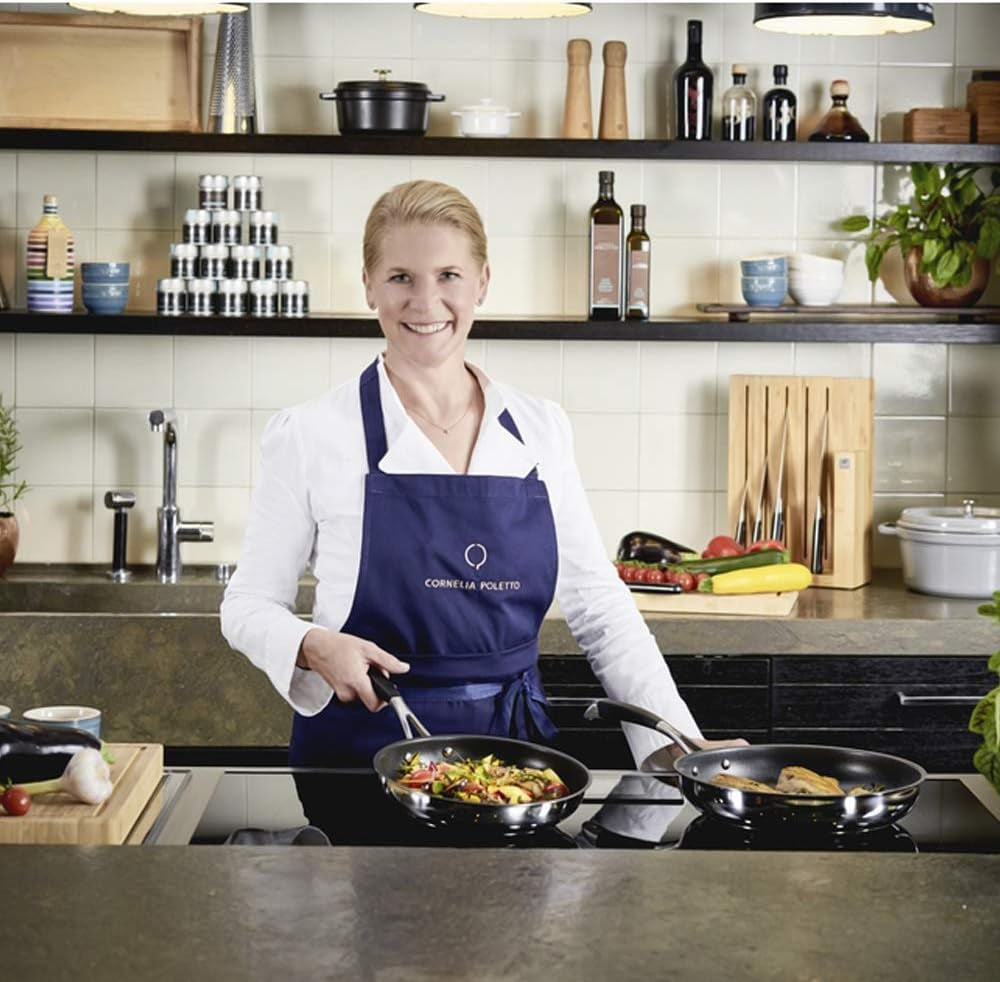 Sartenes ZWILLING CORNELIA POLETTO, con revestimiento antiadherente de 4 capas con partículas de diamante, acero inoxidable 18/10, para todo tipo de placas, incluida inducción Ollas y Sartenes Naty Shop