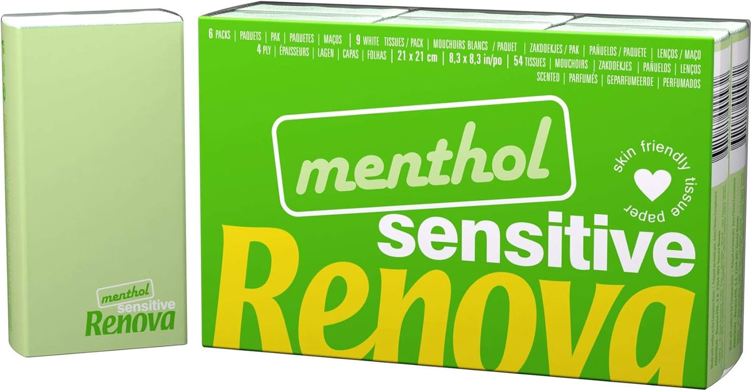 Șervețele de buzunar Renova SENSITIVE MENTHOL 6 pachete alb regulat 1 bucată (pachet de 6)