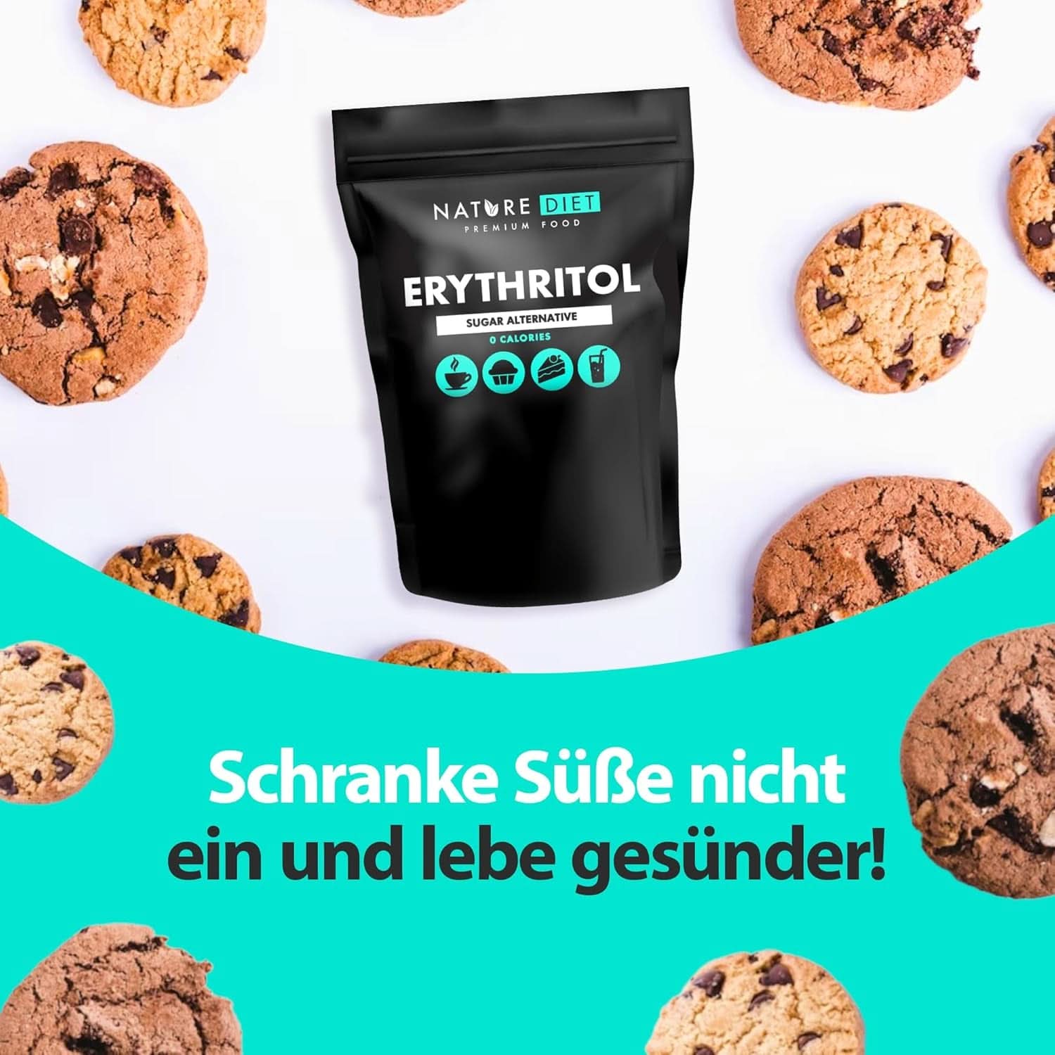 Nature Diet - Eritritol 2 X 1000 G | Edulcorante natural | Cero calorías | Sustitutos del azúcar Edulcorantes Naty Shop