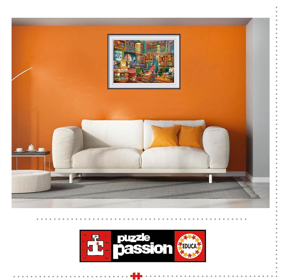 Educa - Puzzle de 1000 piezas para adultos | Biblioteca. Dimensiones: 68 X 48 cm. Incluye pegamento para rompecabezas Fixpuzzle. Durante 14 años (19925) Puzzle Naty Shop