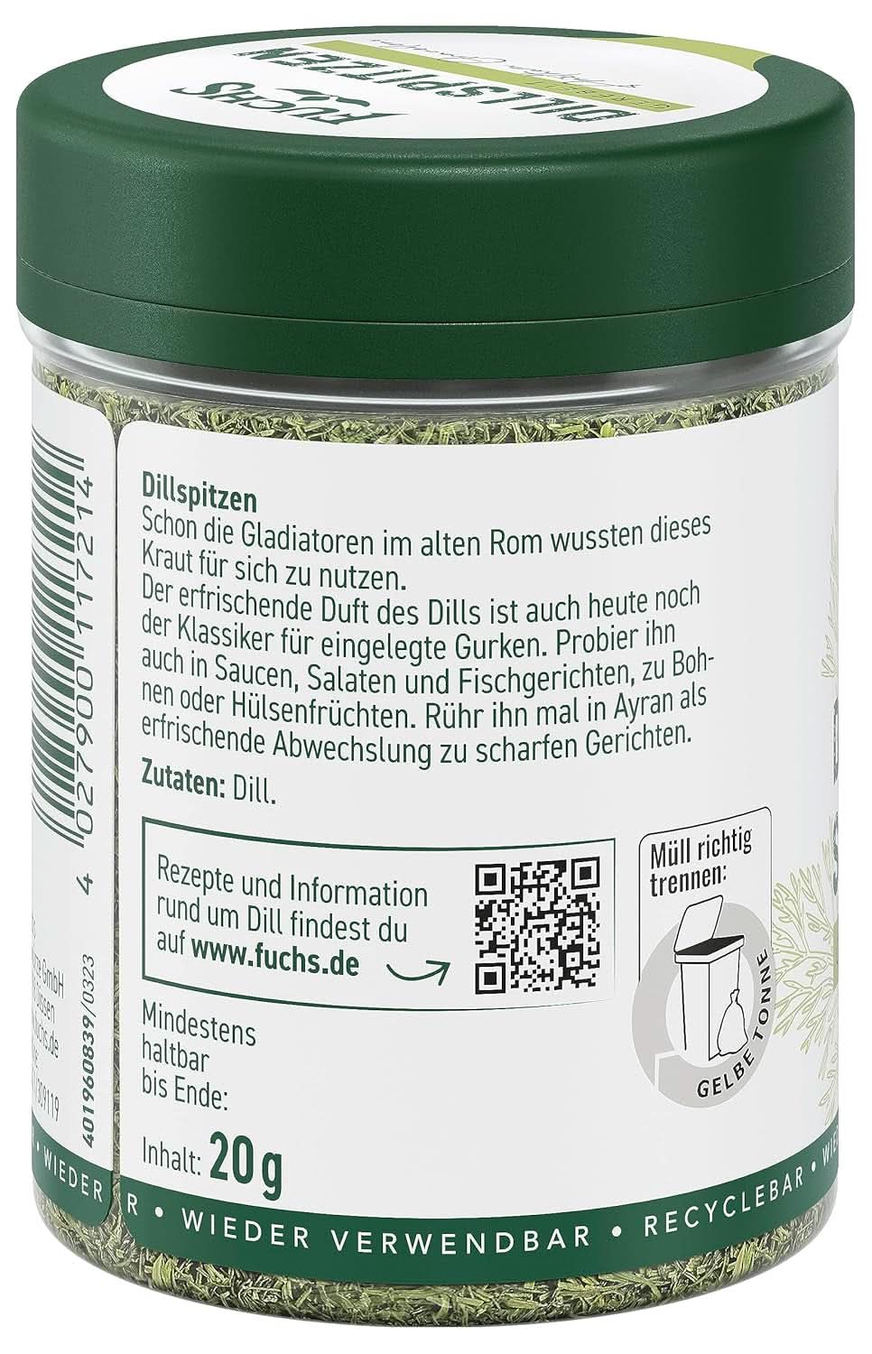 Eneldo picado Fuchs, 20 gramos Condimente Naty Shop