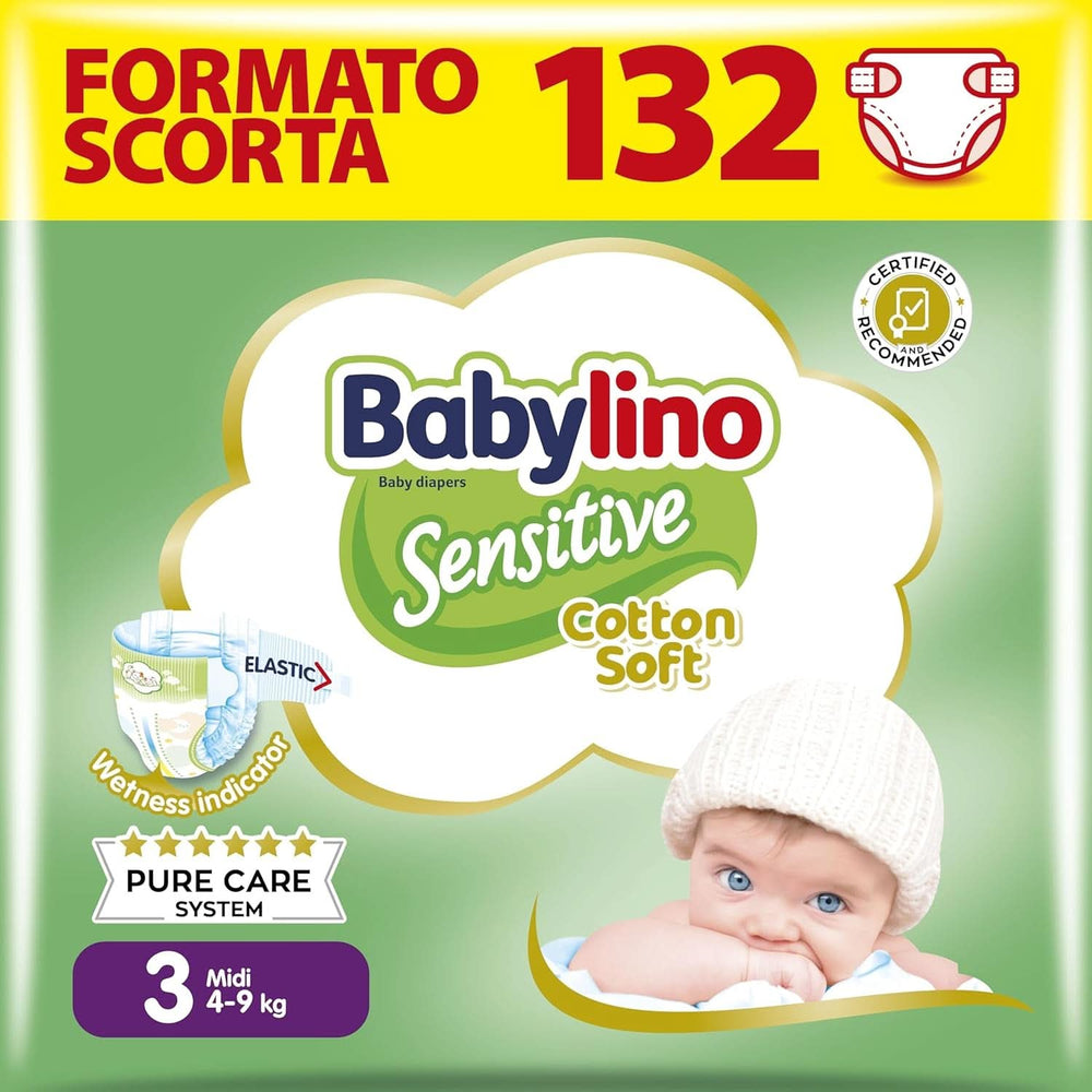 Babylino Pañales para niños sensibles y delicados, varias tallas Madre e Hijo Naty Shop Talla 3 (22 unidades)