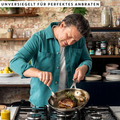 Sartén Jamie Oliver by Tefal Cook Smart 28Cm, Acero inoxidable sin revestimiento, Apta para inducción Ollas y sartenes Naty Shop