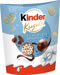 Kinder Balls Milk & Crispy Bits Sensations 90g – Bolas de chocolate con leche con relleno de leche y chips de cacao – Chocolate de Pascua, dulces de Pascua – Regalo y souvenir de Pascua