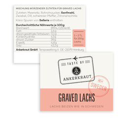 Ankerkraut Graved Salmon (Schweden), Mischung würzender Ingredient für Fisch, schwedischer Graved Salmon, 120 g en vaso de corcho