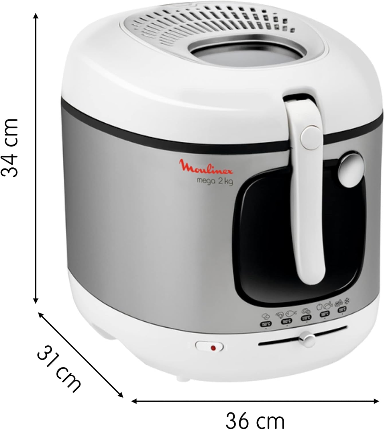 Freidora AM4800 Mega 2Kg, freidora de aceite, filtro de olores, 1800 W Electrodomésticos Naty Tienda