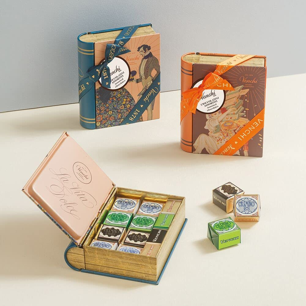 Venchi, Mini carte cu diverse ciocolate Cremini, 127 grame Bomboane de Ciocolata Naty Shop