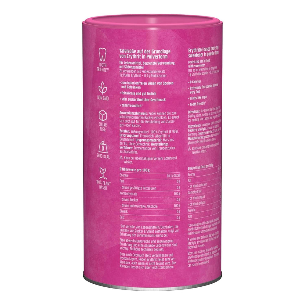Xucker Azúcar en polvo Eritritol - Sustituto del azúcar sin calorías, 600 gramos Edulcorantes Naty Shop