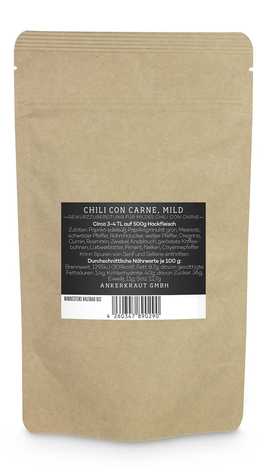 Ankerkraut Chili con Carne Gewürz, mild, 160g im Beutel