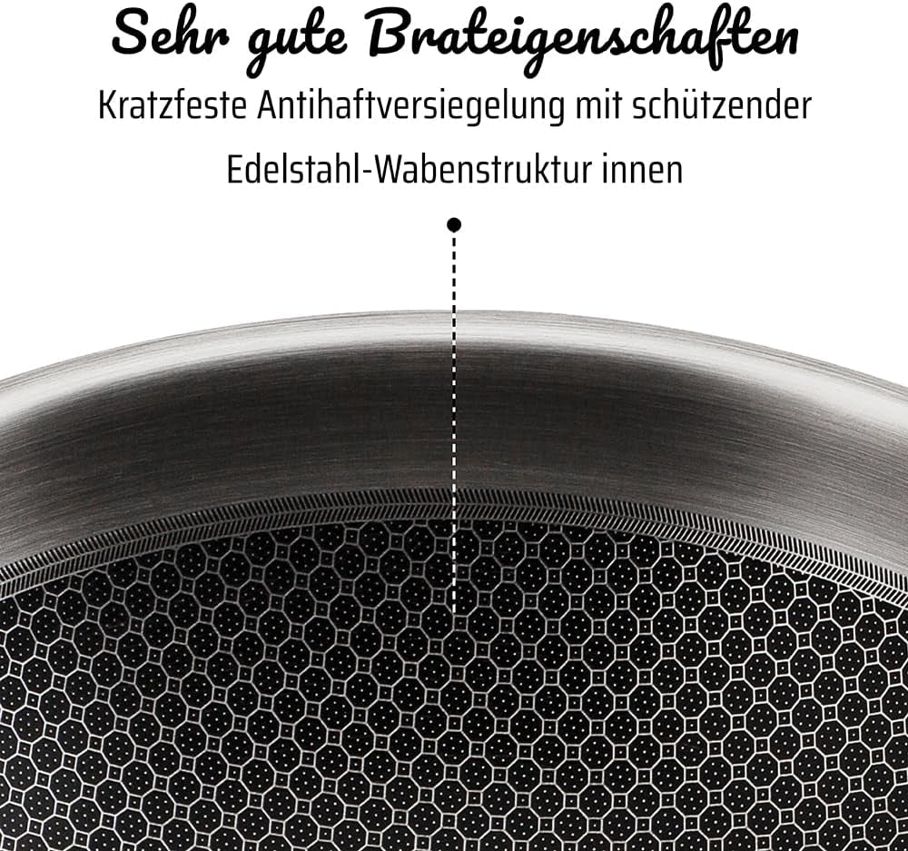 GSW 868525 Inoxxa Black, tigaie cu structură alveolată Oale si Tigai Naty Shop