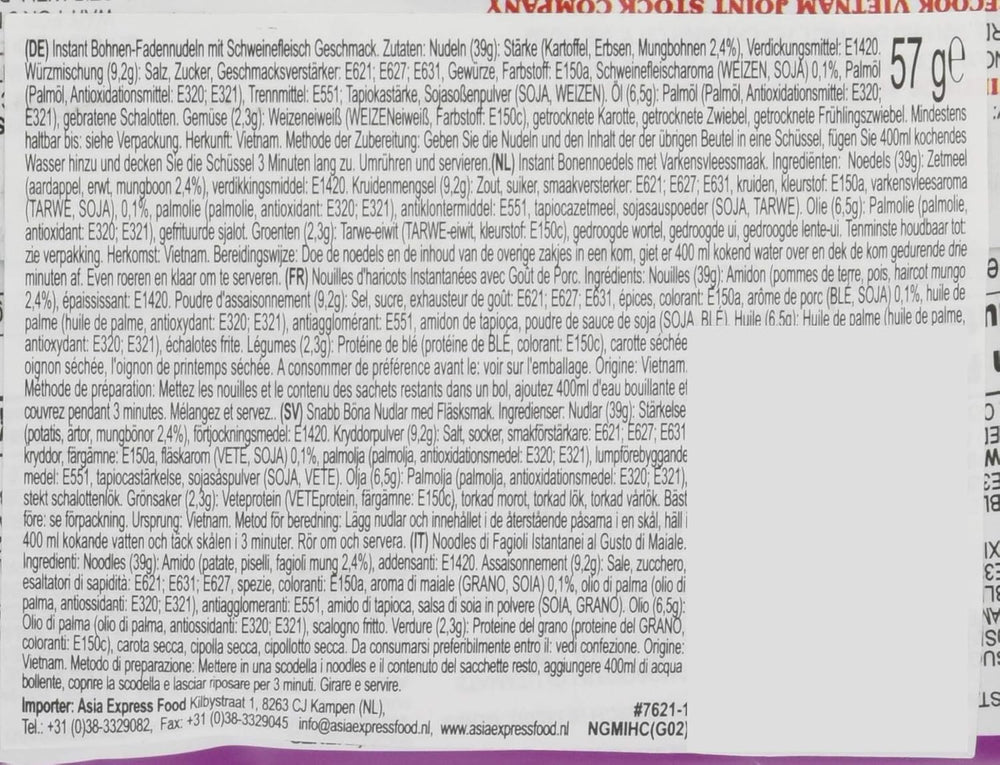 - Fideos Instantáneos con Cerdo GD Glass - (1 x 57g)