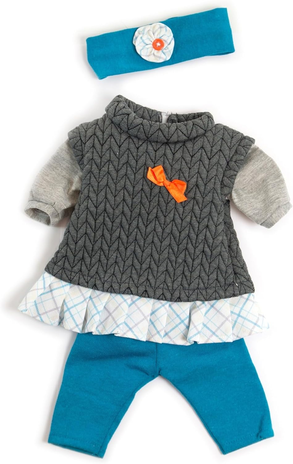 Miniland Set Puppenkleidung 40cm, Ropa, Leggins y Stirnband, Übergangszeit