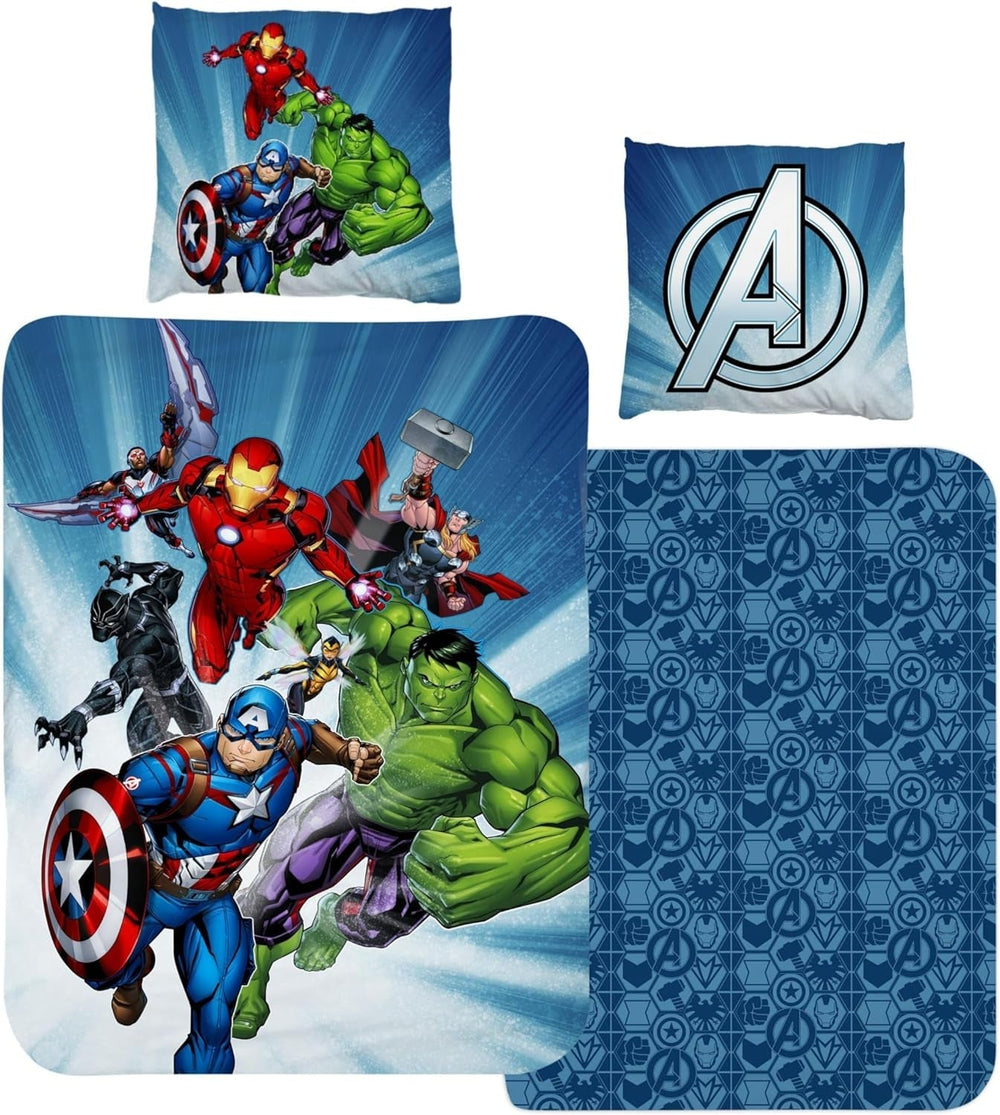 Ropa de cama infantil, varios personajes de dibujos animados, 100% algodón. Ropa de cama - infantil Naty Shop Avengers