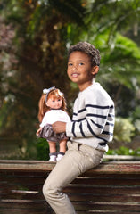 Llorens 1053551 Muñeca Nicole, pelirroja y ojos azules, Fashion Doll con cuerpo blandito, inkl. Outfit y Hairreif de moda, 35 cm