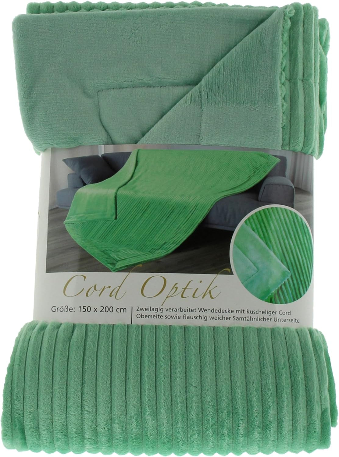 Gözze - Manta cómoda y suave con aspecto de pana, 1620 g/unid, 150 x 200 cm - canela Camas y mantas Besuche den Gözze-Store Mint