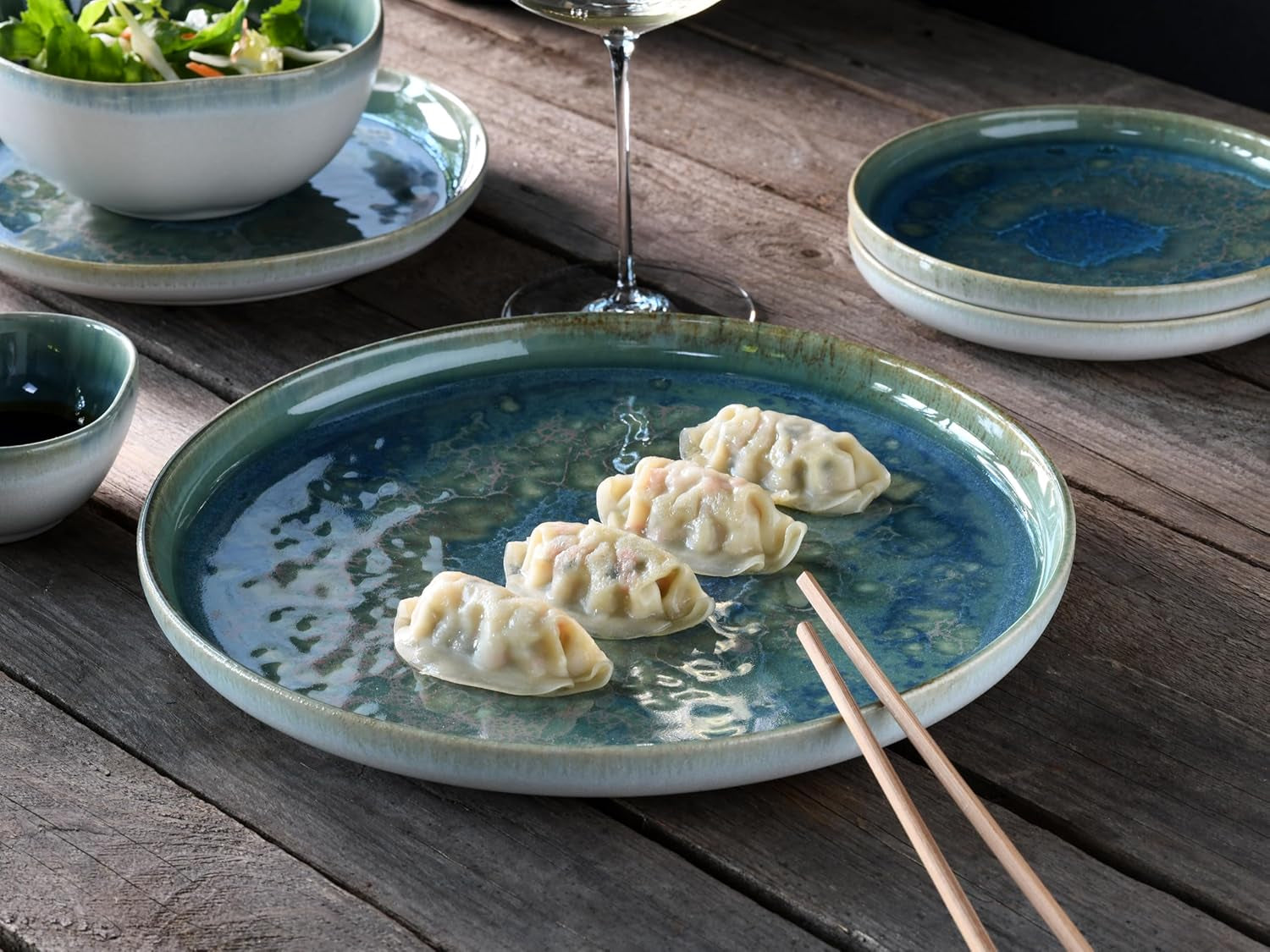 Creatable, 22447, Serie Yuki, 8-Teiliges Geschirrset Für 2 Personen, Teller Set Aus Steinzeug, Spülmaschinen- Und Mikrowellengeeignet, Made in Portugal Seturi vesela masa Naty Shop