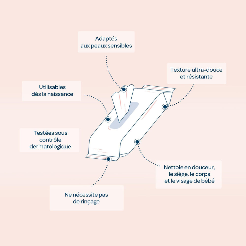BIOLANE - Pack de 12 - Toallitas húmedas para bebés con leche de tocador - Bebés - 864 Toallitas húmedas para bebés - Limpia e hidrata - Para pieles sensibles - 98% de origen natural - Desde el nacimiento