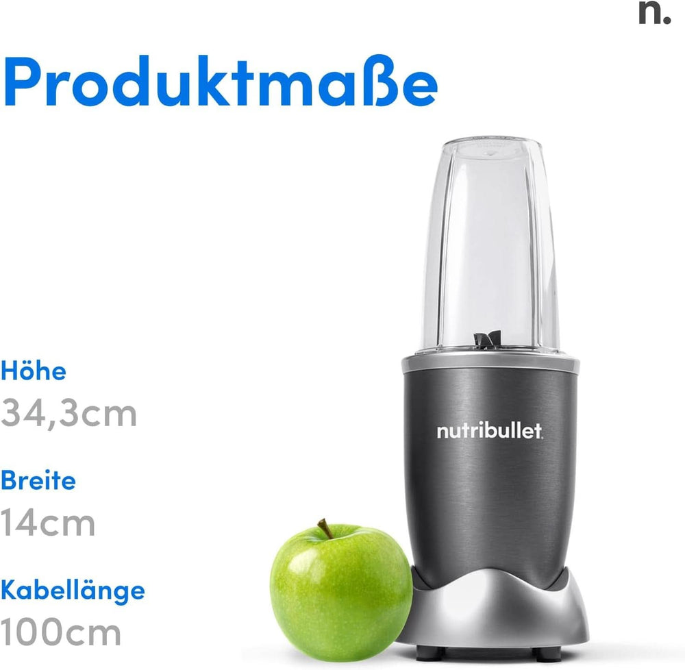 Nutribullet Original, Batidora eléctrica, Zerkleinerer, Smoothiemixer, Smoothie Maker, 600 W Leistung, Einfach Und Schnell in Der Anwendung, Kompakt, Leicht Zu Reinigen, NB603DG Kitchen Naty Shop