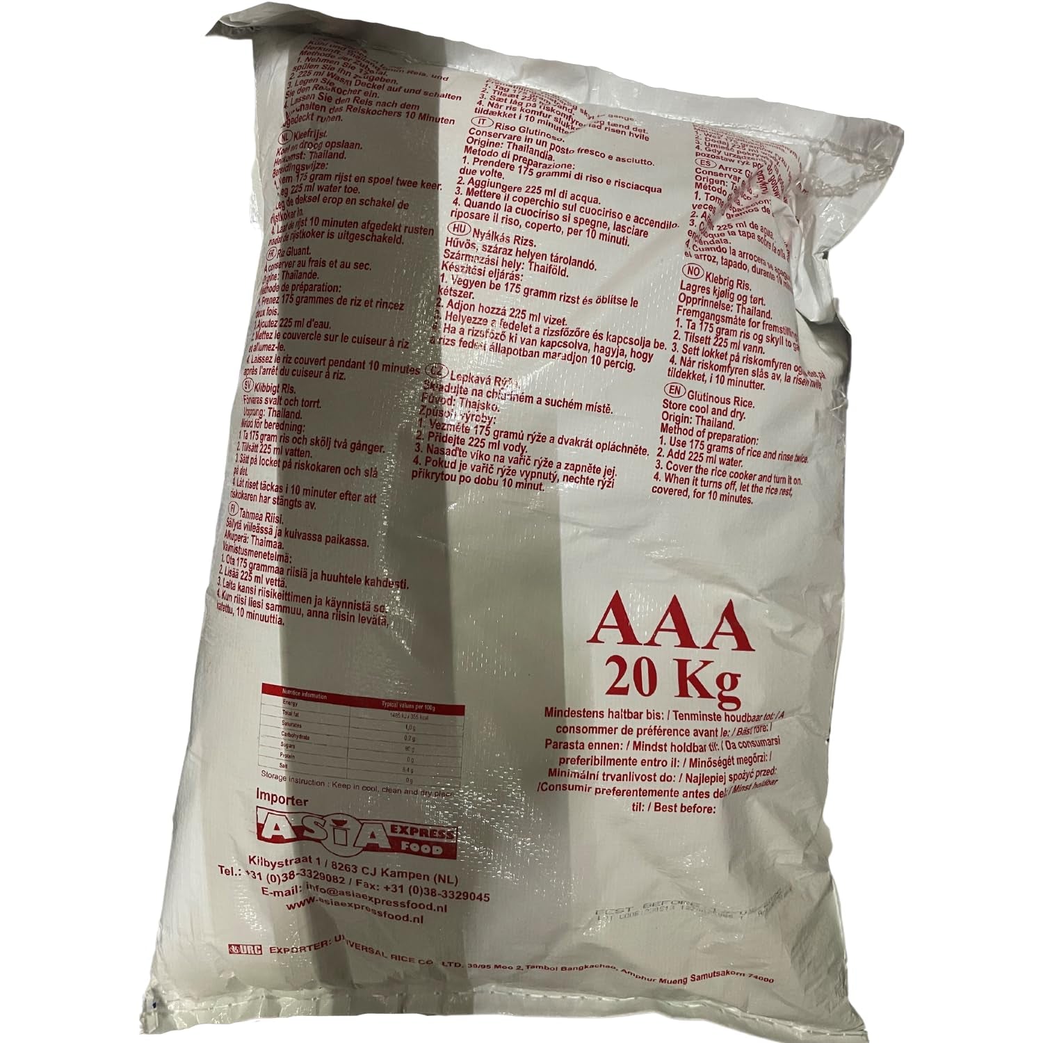 ARROZ ROYAL THAI - Arroz pegajoso - 1 x 20 KG