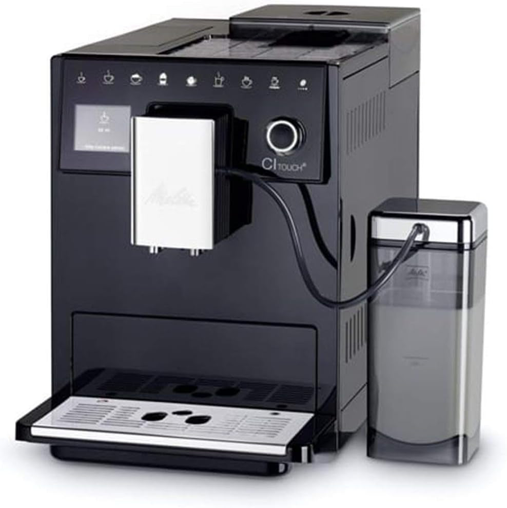 Melitta CI Touch - Espressor complet automat cu sistem de lapte, espressor cu râșniță de cafea integrată și spumator de lapte, de exemplu pentru espresso sau cappuccino, argintiu