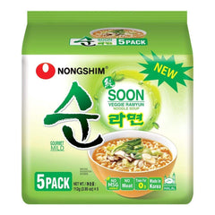 NONGSHIM - Fideos instantáneos Soon Veggie Ramyun - 6 x 112 g - Paquete múltiple