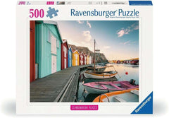 Ravensburger Puzzle 12000847, Lugares escandinavos - Cobertizos para botes en Smøgen, Suecia - Puzzle de 500 piezas para adultos y niños a partir de 12 años Puzzle Naty Shop Título predeterminado