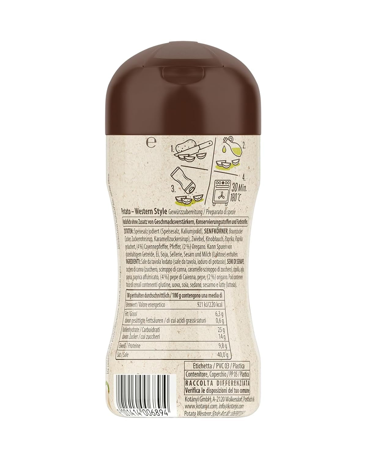 KOTÁNYI Western Style Grillgewürz 80g - Kartoffel-Gewürz für Pommes, Bratkartoffeln und Potato Wedges- Gewürzmischung zum Grillen - [Jetzt für die nächste Grillparty bestellen!]