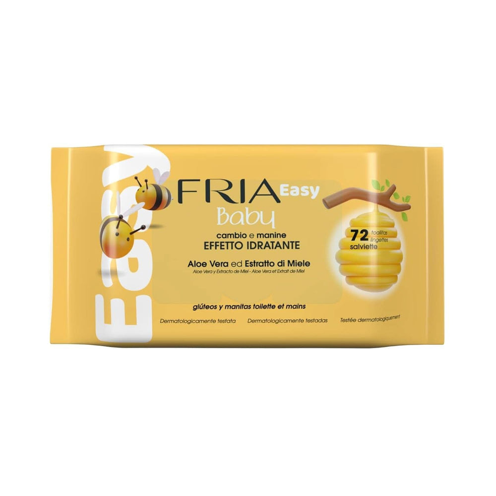 Fria Easy Baby, Șervețele pentru schimbarea scutecelor, cu Aloe Vera și extract de miere cu efect de hidratare a pielii, testate dermatologic Servetele Umede Bebelusi Naty Shop 72 servetele