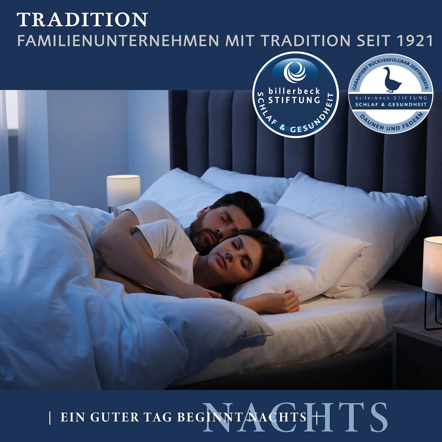 Edredón de plumas Billerbeck Martina® - Edredón 135 X 200 Cm - Edredón para todas las estaciones - Apto para alérgicos - 90% plumón de ganso, 10% plumas de ganso - Blanco Edredones y edredones Naty Shop