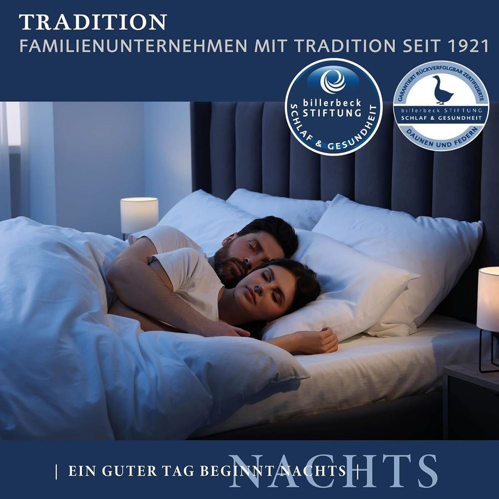 Edredón de plumas Billerbeck Martina® - Edredón 135 X 200 Cm - Edredón para todas las estaciones - Apto para alérgicos - 90% plumón de ganso, 10% plumas de ganso - Blanco Edredones y edredones Naty Shop