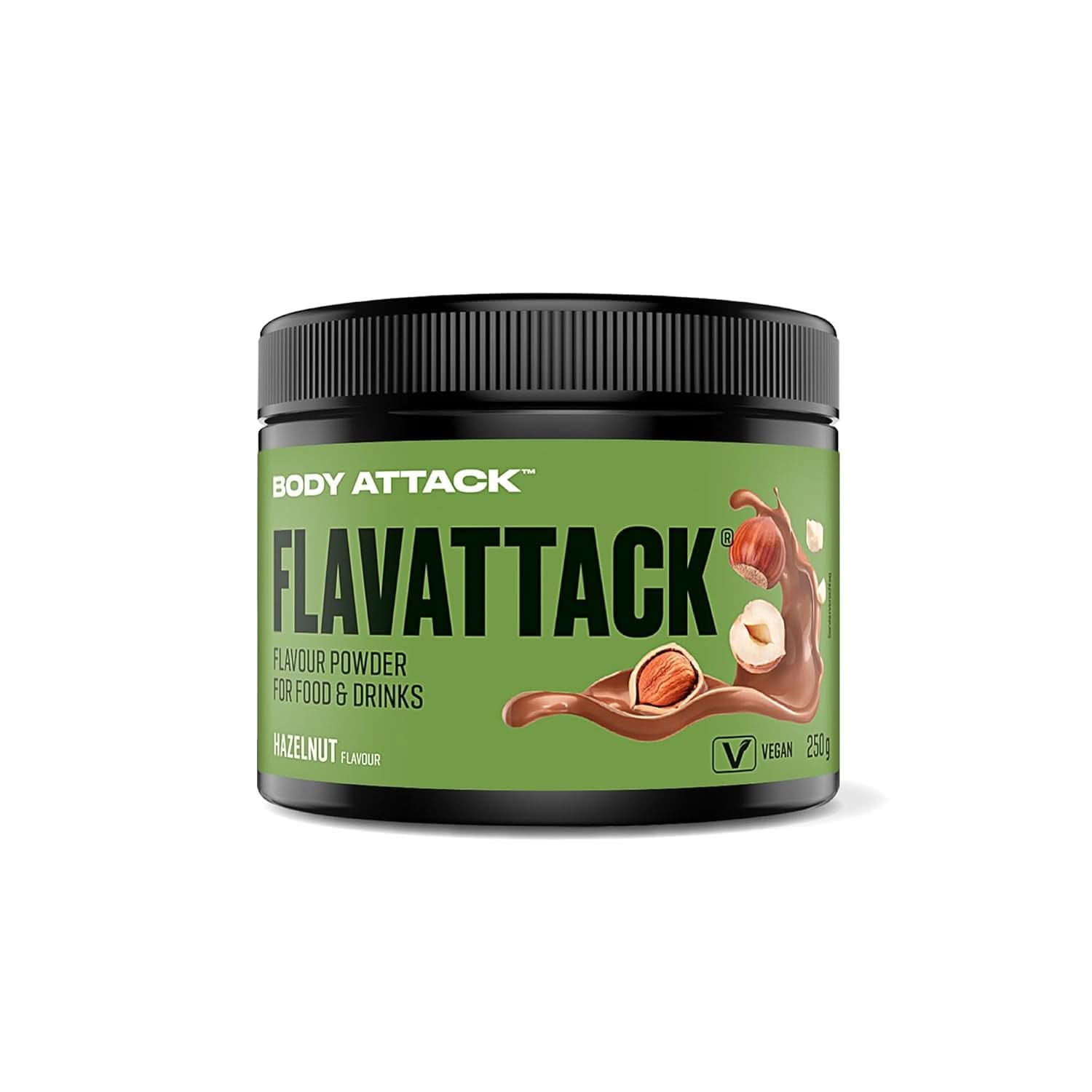 Body Attack Flavattack®, Double Choc Brownie, 250G / 83 porciones Sabores Naty Shop 250 gramos Chocolate con avellanas
