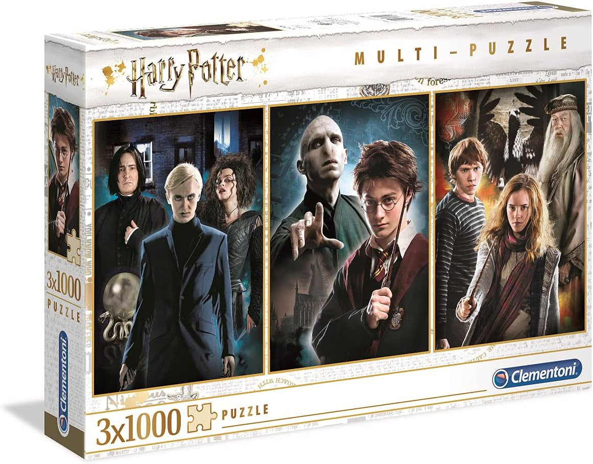 Clementoni 61884 Harry Potter - Puzzle de 3 x 1000 piezas a partir de 9 años, Puzzle colorido para adultos con colores llamativos, Juego de habilidad para toda la familia, Gran idea de regalo Puzzle Naty Shop Default Title
