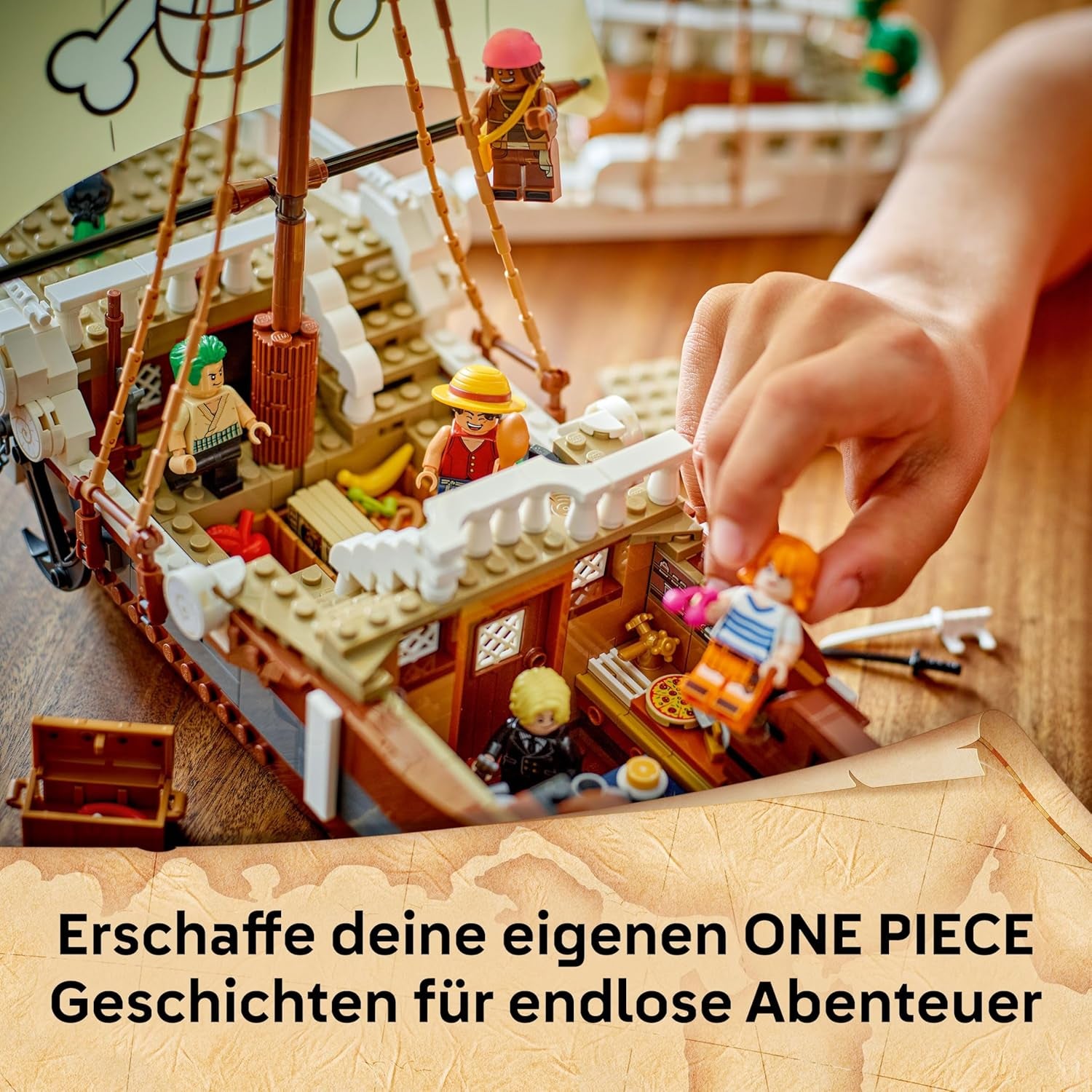 LEGO ONE PIECE - Das Piratenschiff Flying Lamb (Going Merry) - Juego de juegos con 5 minifiguras - incluido. Luffy, Zoro y Nami - Spielzeug zum Bauen - Geschenk für Jungen, Mädchen & Fans ab 10 Jahren - 75639