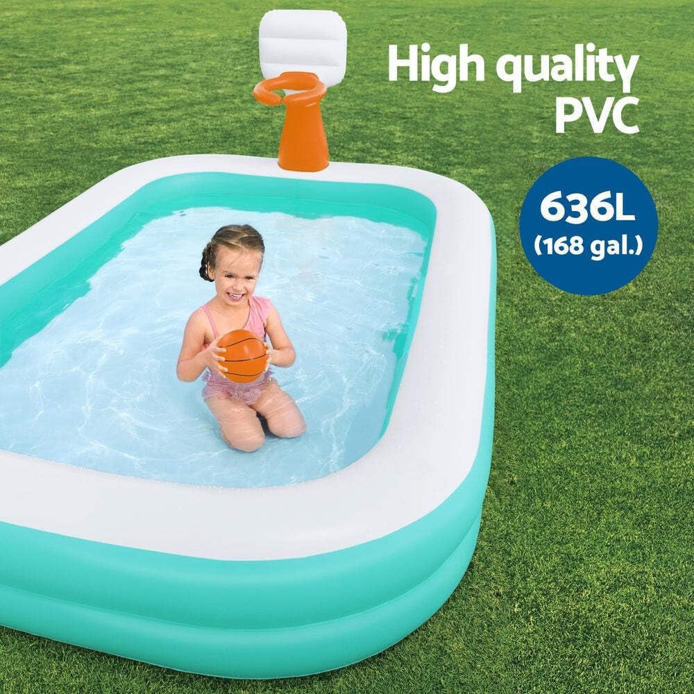 Piscina Familiar Bestway Dunk N' Splash con Aros de Baloncesto 251 x 168 x 102 cm