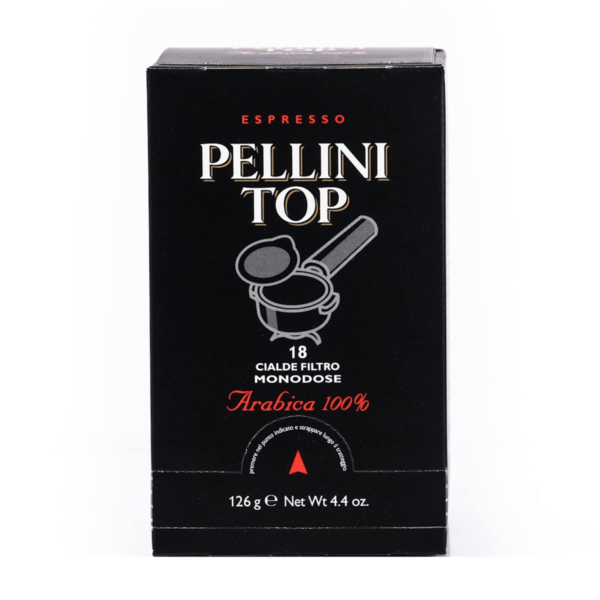 Pellini Caffè, Espresso Pellini Top 100% Arabica - 6 Packungen mit 18 Pads (6x126 g, insgesamt 108 Pads)