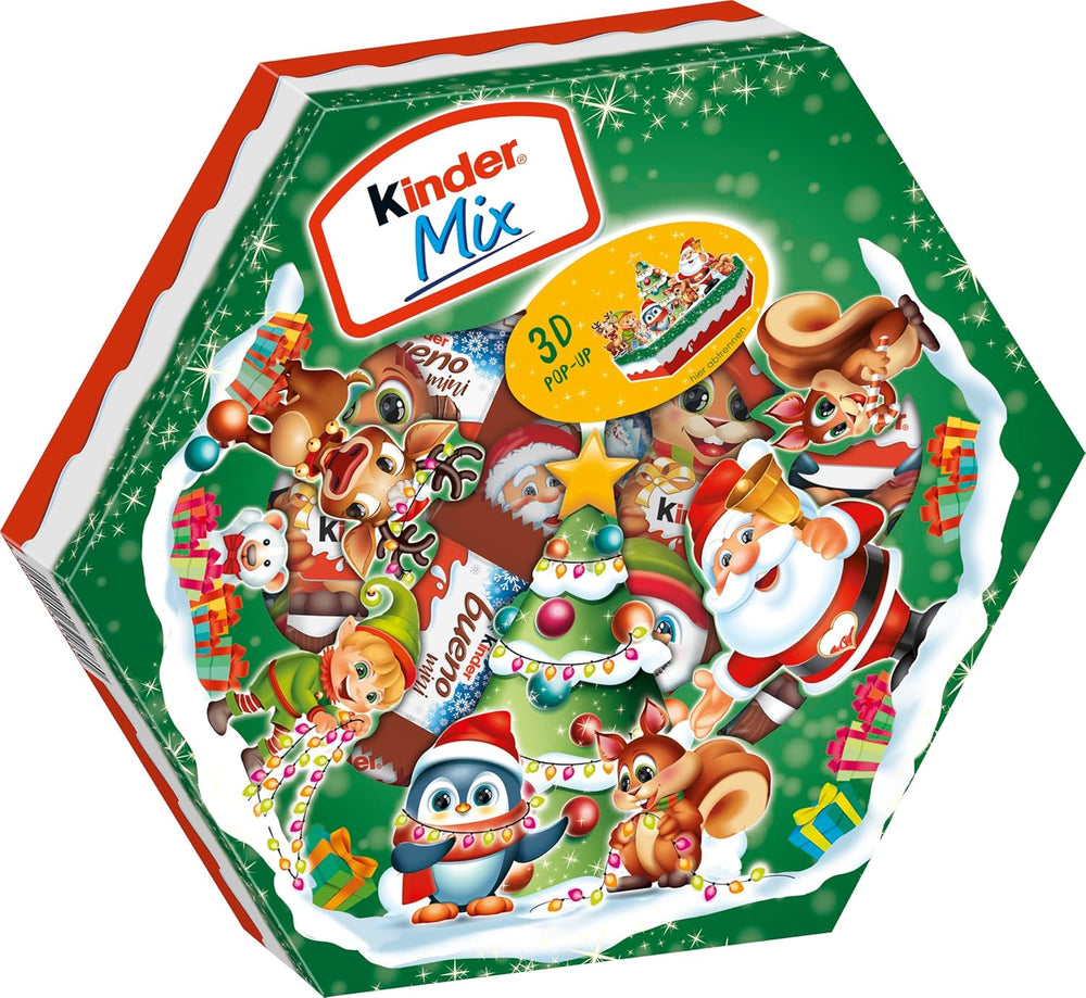 Plato navideño Kinder Mix - deliciosas especialidades de chocolate de la gama Kinder - 143g