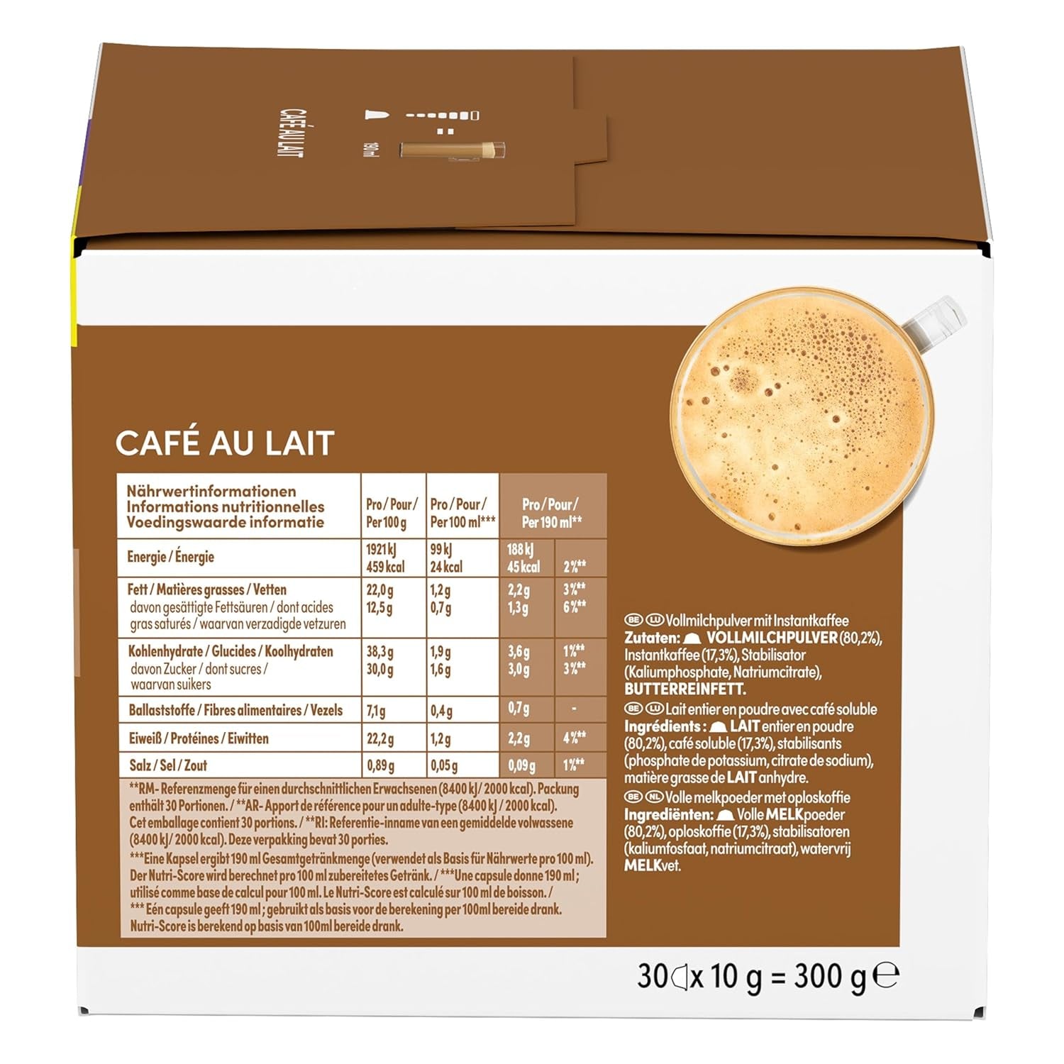 NESCAFÉ DOLCE GUSTO Café au Lait Kaffeekapseln 3er Vorratspack (3 x 30 Kapseln)