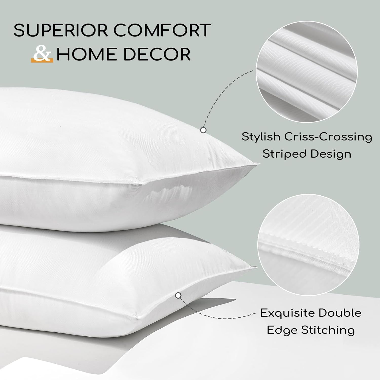 HARBOREST Pernă de pat pentru dormit, 2 bucăți, Pluș de lux, Pernă alternativă, Bună pentru cei care dorm lateral și pe spate, Colecția hotelului, Pernă, Standard/Queensize, 50.8 X 66 Cm Perne standard Naty Shop