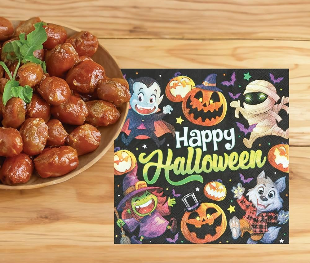 | 20 Șervețele Happy New Year (16X16 Cm) - Decorațiuni de masă pentru petreceri de Revelion - Ideal pentru evenimente și sărbători - Negru și auriu