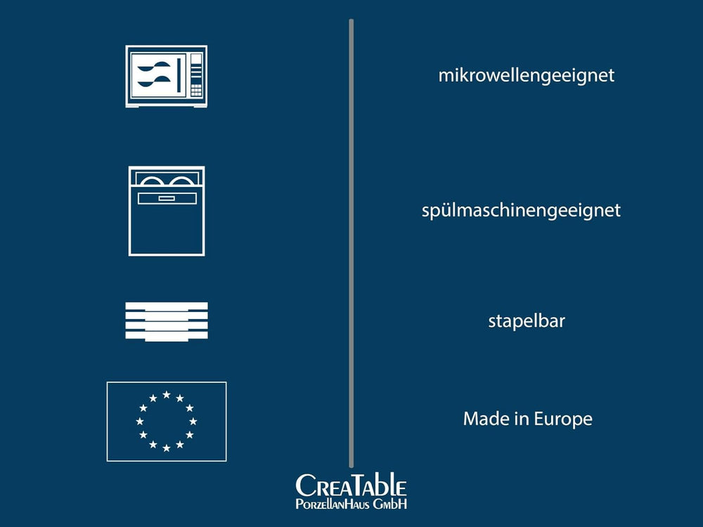 CreaTable, 16999, seria Flora ORCHARD, set de veselă cu 16 piese pentru 4 persoane, serviciu combinat din porțelan, potrivit pentru mașina de spălat vase și cuptorul cu microunde, fabricat în Europa