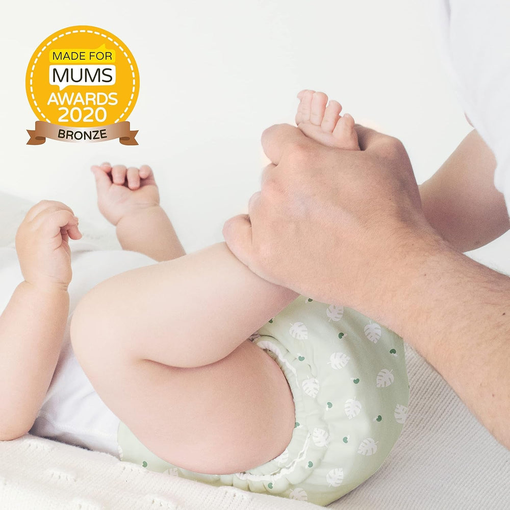 Bambino Mio, șervețele umede reutilizabile pentru bebeluși - Basic - ecologice, fără substanțe chimice, cu două fețe, lavabile, pachet de 10, Cloud - ambalajul poate varia